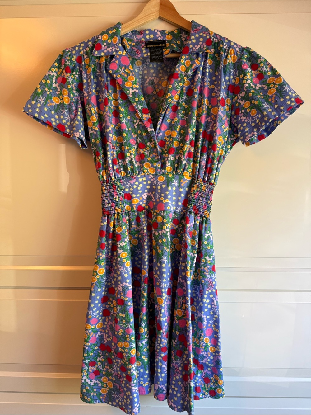 Nooworks Vintage-Inspired Purple Floral Fit & Flare Dress